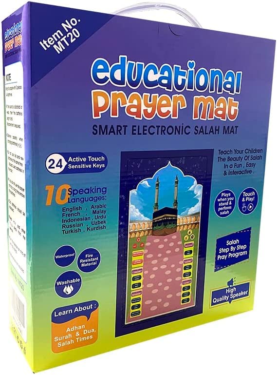 Interactive Talking Prayer Mat – Multilingual Islamic Learning Mat for Kids & Adults