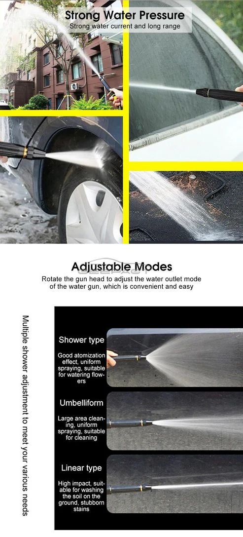 Heavy-Duty Brass Hose Nozzle – Adjustable High-Pressure Garden Sprayer