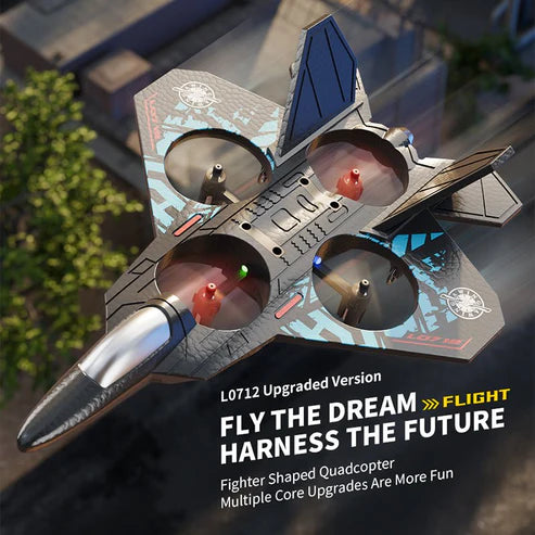 L0712 Remote Control Fighter Jet – 2.4GHz Quad-Prop RC Plane