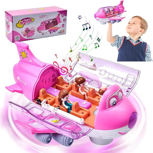 Electric Large Plane Toy – Interactive 360° Rotating Airplane with Lights & Sounds